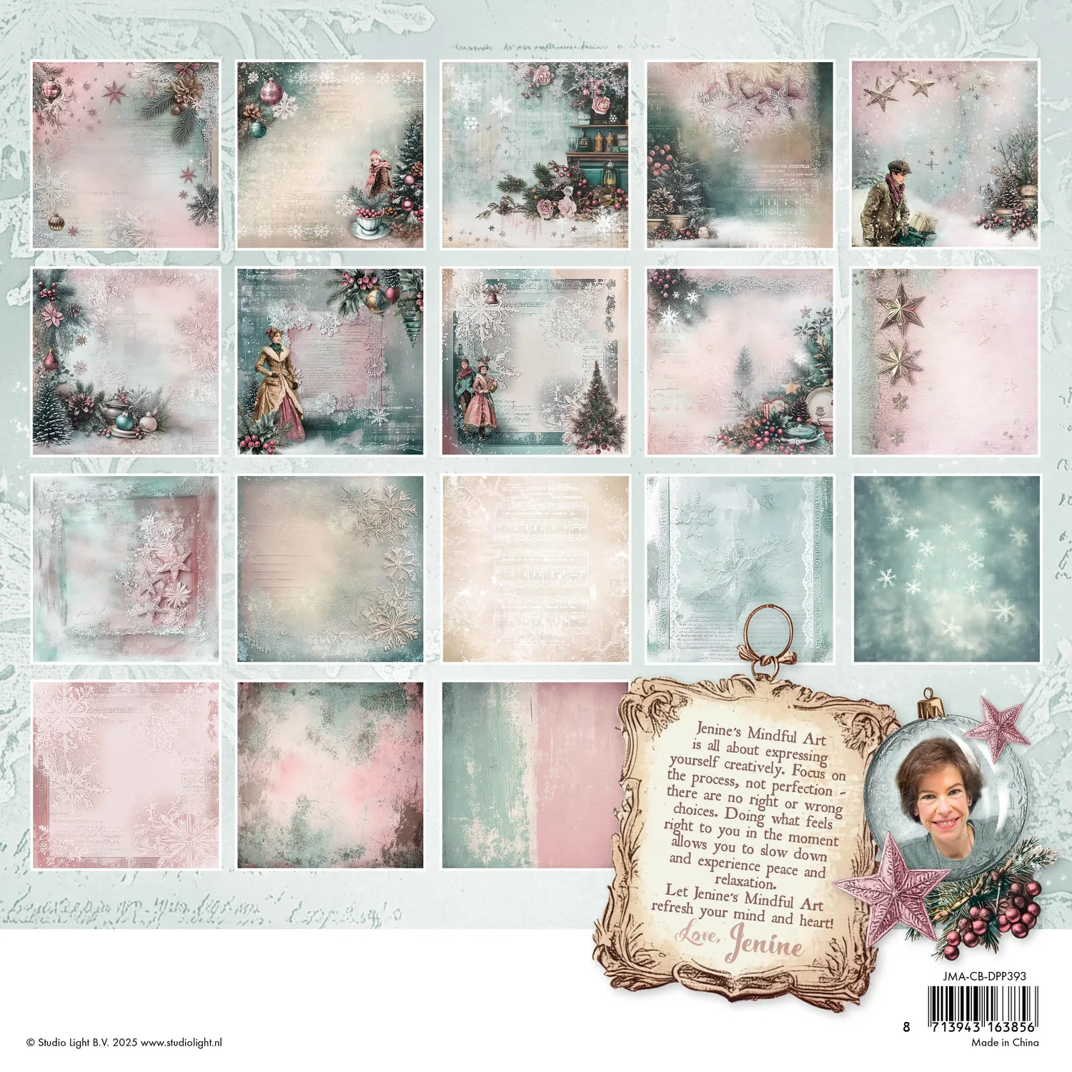 Jenine's Mindful Art Christmas Blush Backgrounds Papierblock