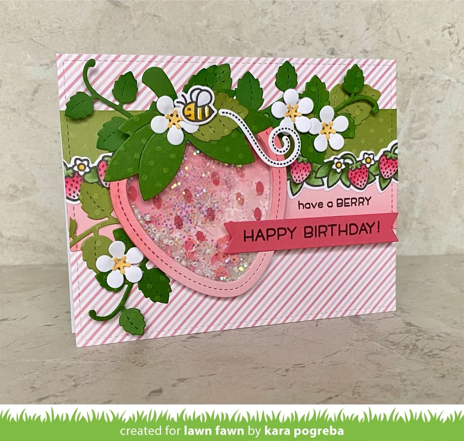 Lawn Fawn Outside In Stitched Strawberry LF2808 Stanze
