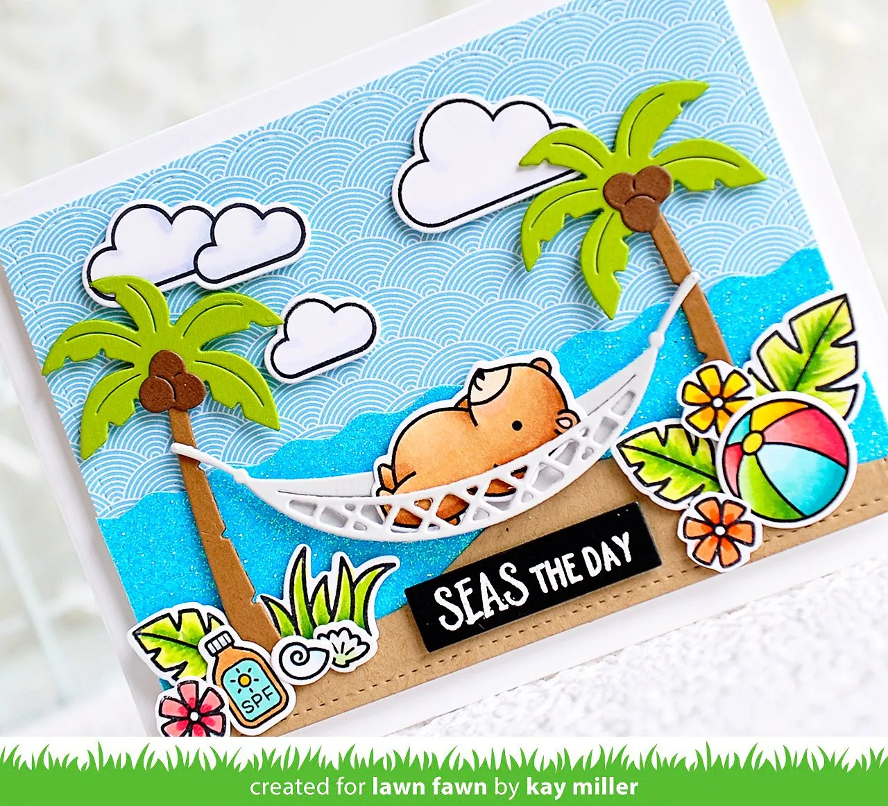 Lawn Fawn Hammock and Trees Stanzschablone Palme
