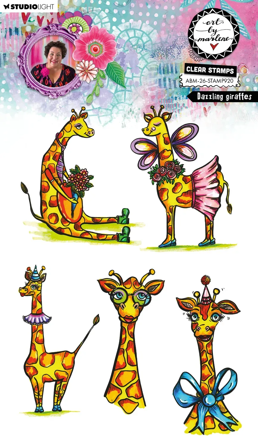 Art by Marlene 2026 Dazzling Giraffes Clear Stamps Giraffen