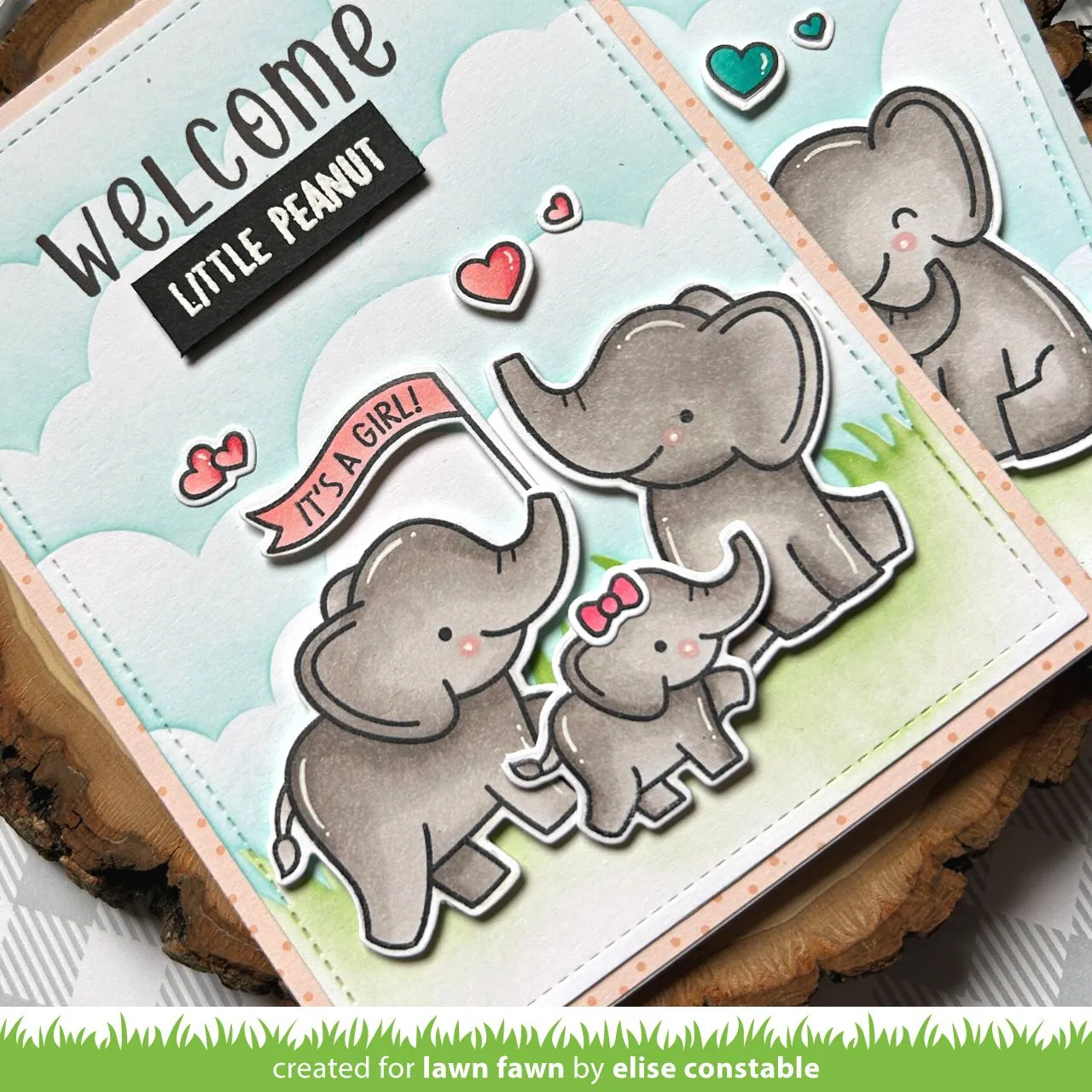Lawn Fawn Elephant Parade Add-On Clear Stamps Baby