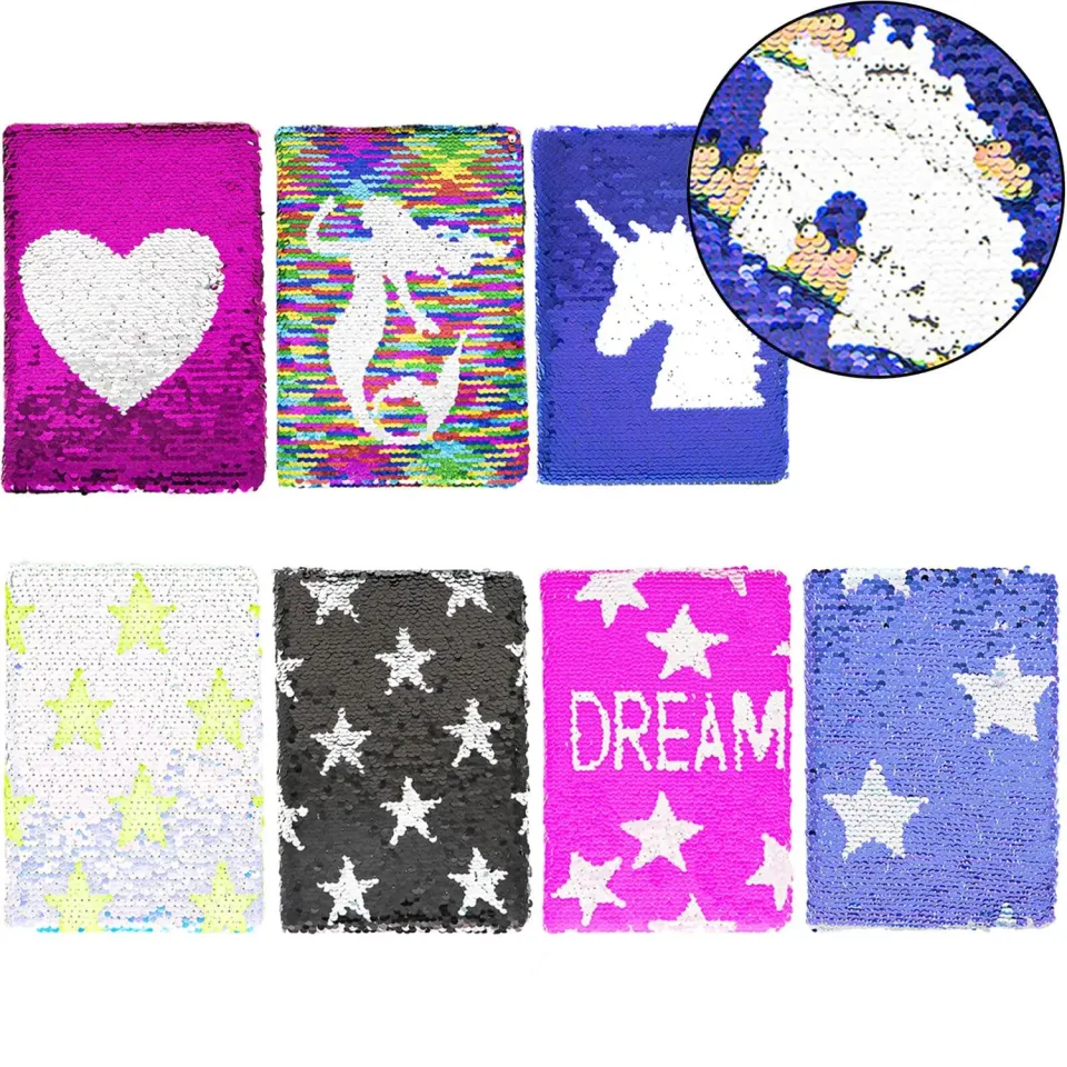 Ieebee Shining Stars Notizbuch A5 Pailletten Mermaid blanko