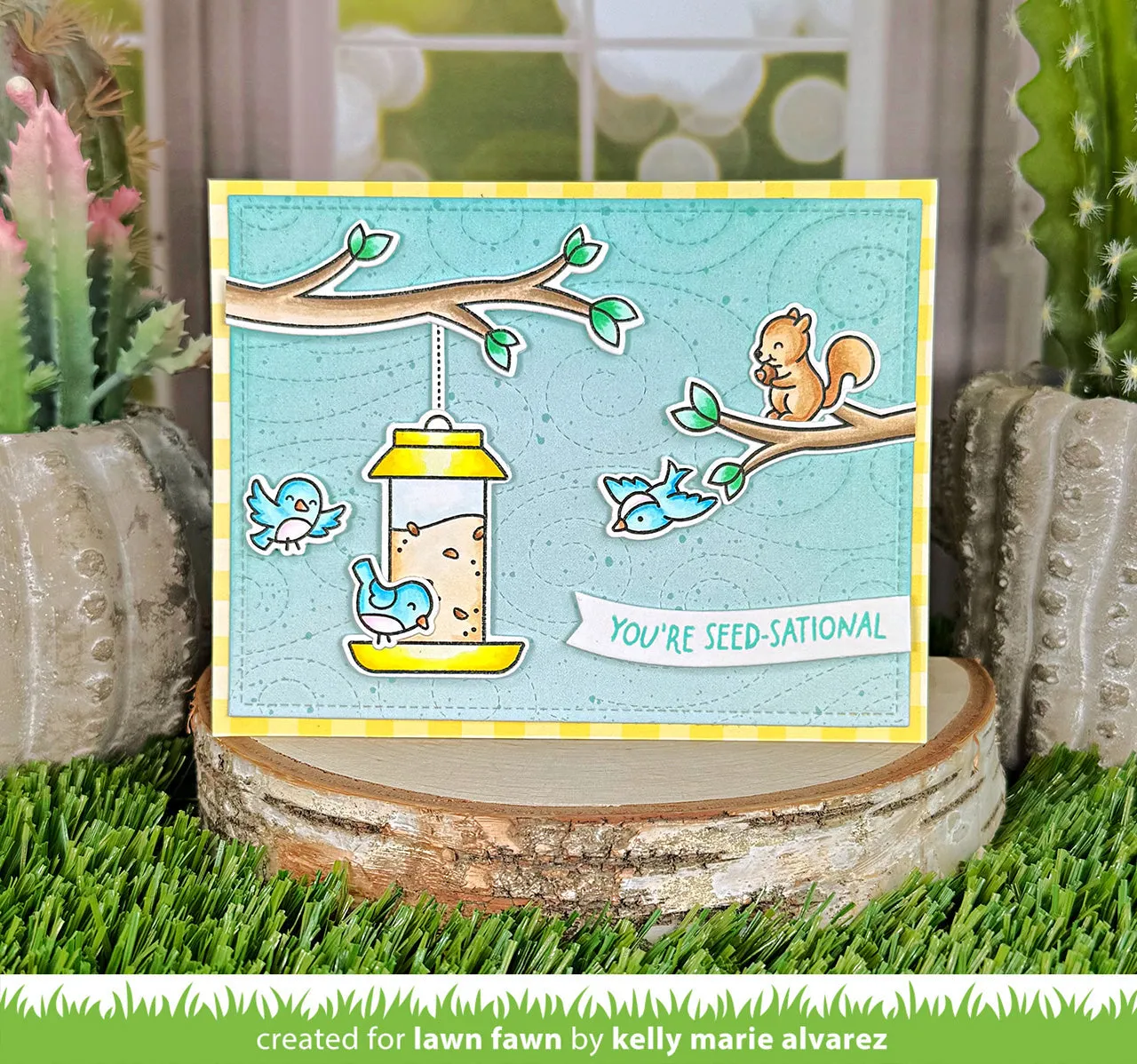 Lawn Fawn LF3707 Stempelset Backyard Bird Feeder Vögel