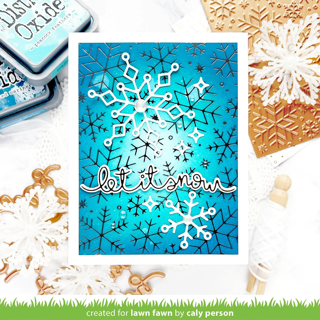 Lawn Fawn Winter Big Scripty Words Hot-Foil-Platten Weihnachten