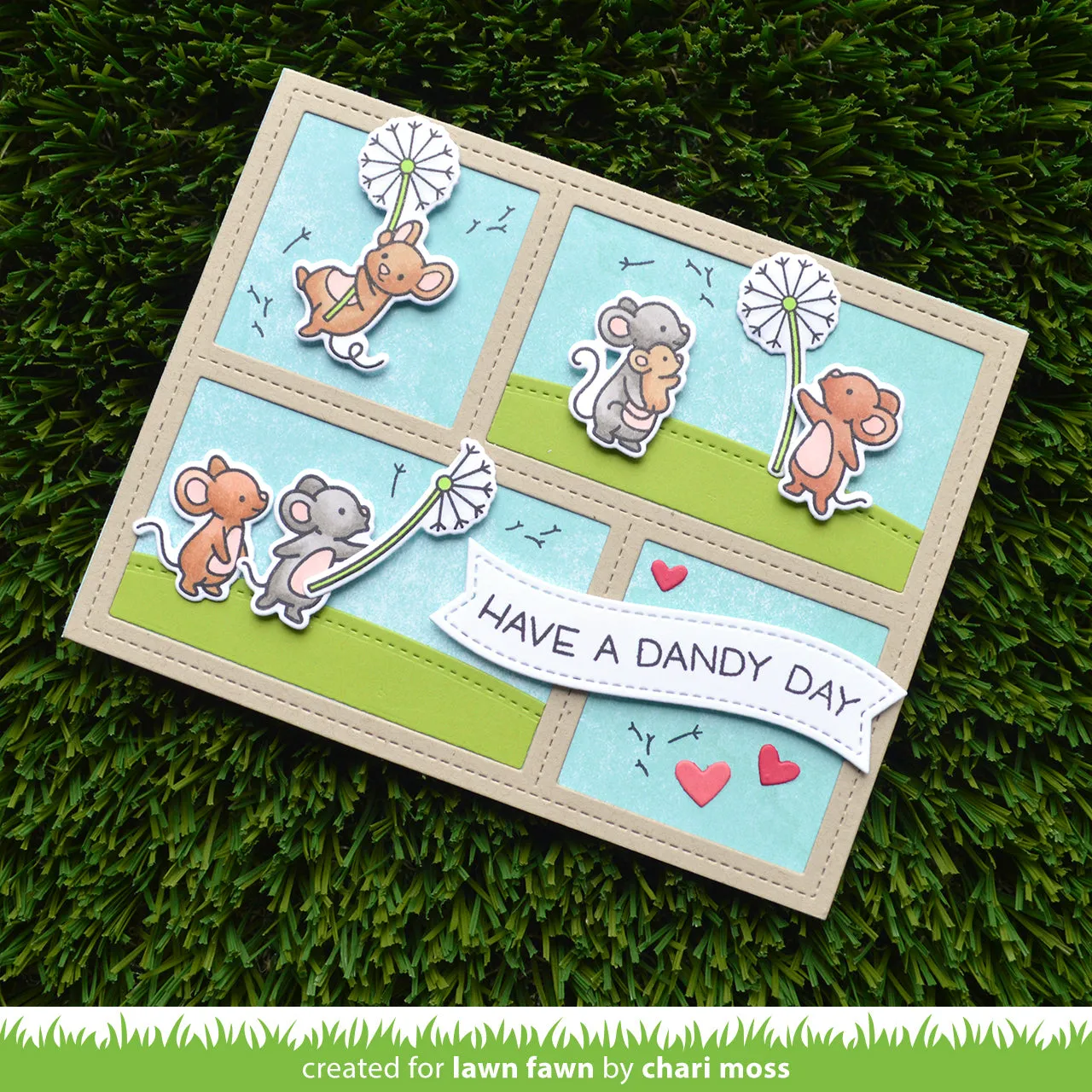 Lawn Fawn Dandy Day Flip-Flop Stempelset Maus