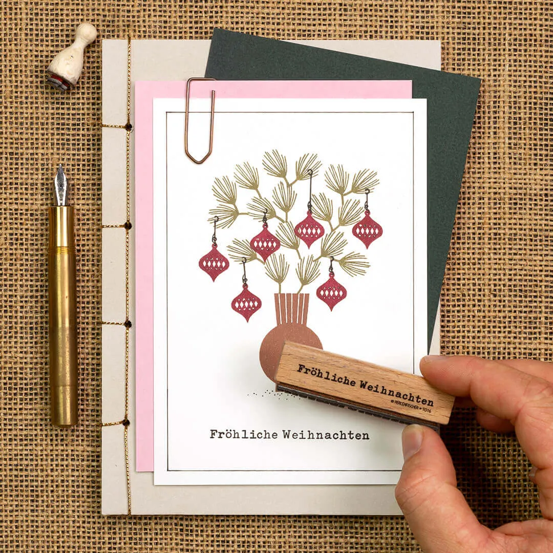Perlenfischer Pinienzweig 2 klein Stempel 10x16 mm