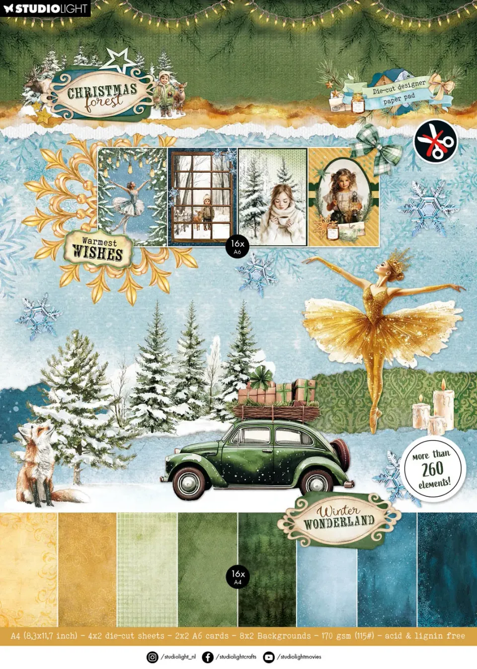 Studio Light Christmas Forest Die-cut Papierblock 28 Blatt