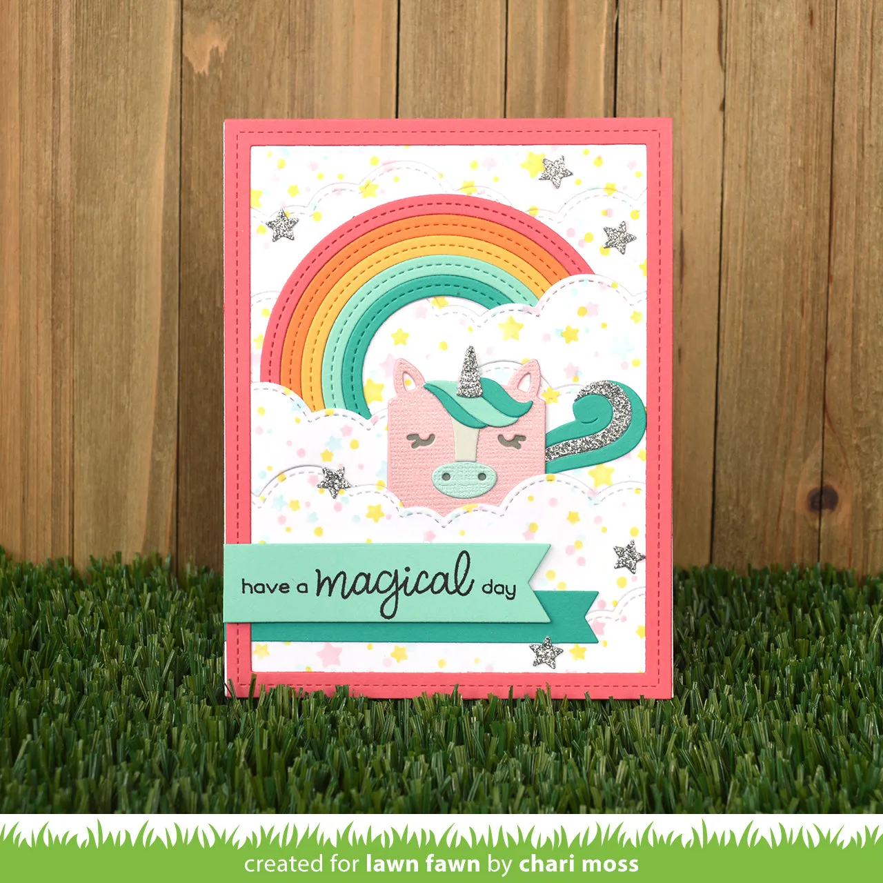 Lawn Fawn Tiny Gift Box Unicorn LF2173 Stanzschablonen Set