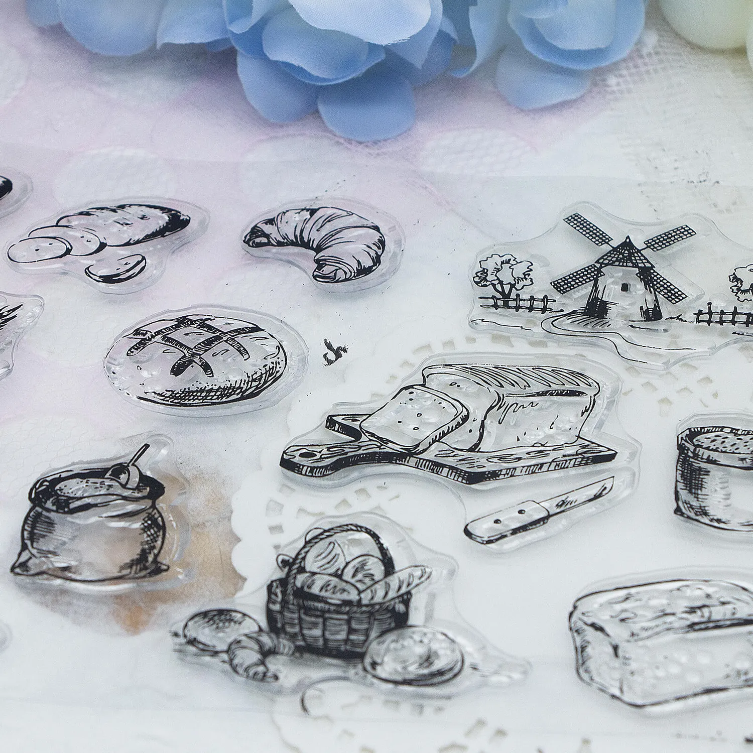 Ieebee Bakery Shop Stempel Silikon klar Bäckerei-Motive