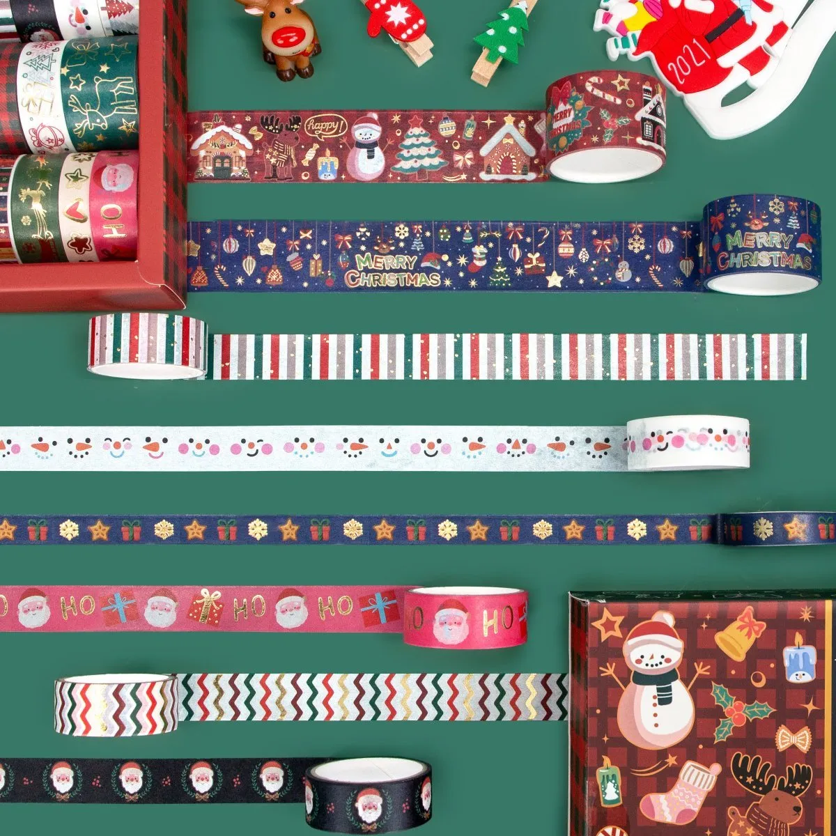 Ieebee Gold Foil Christmas Washi Tape Set 24 Rollen