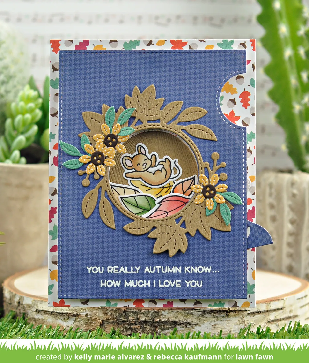 Lawn Fawn Magic Iris Fall Leaves Stanzform Herbst