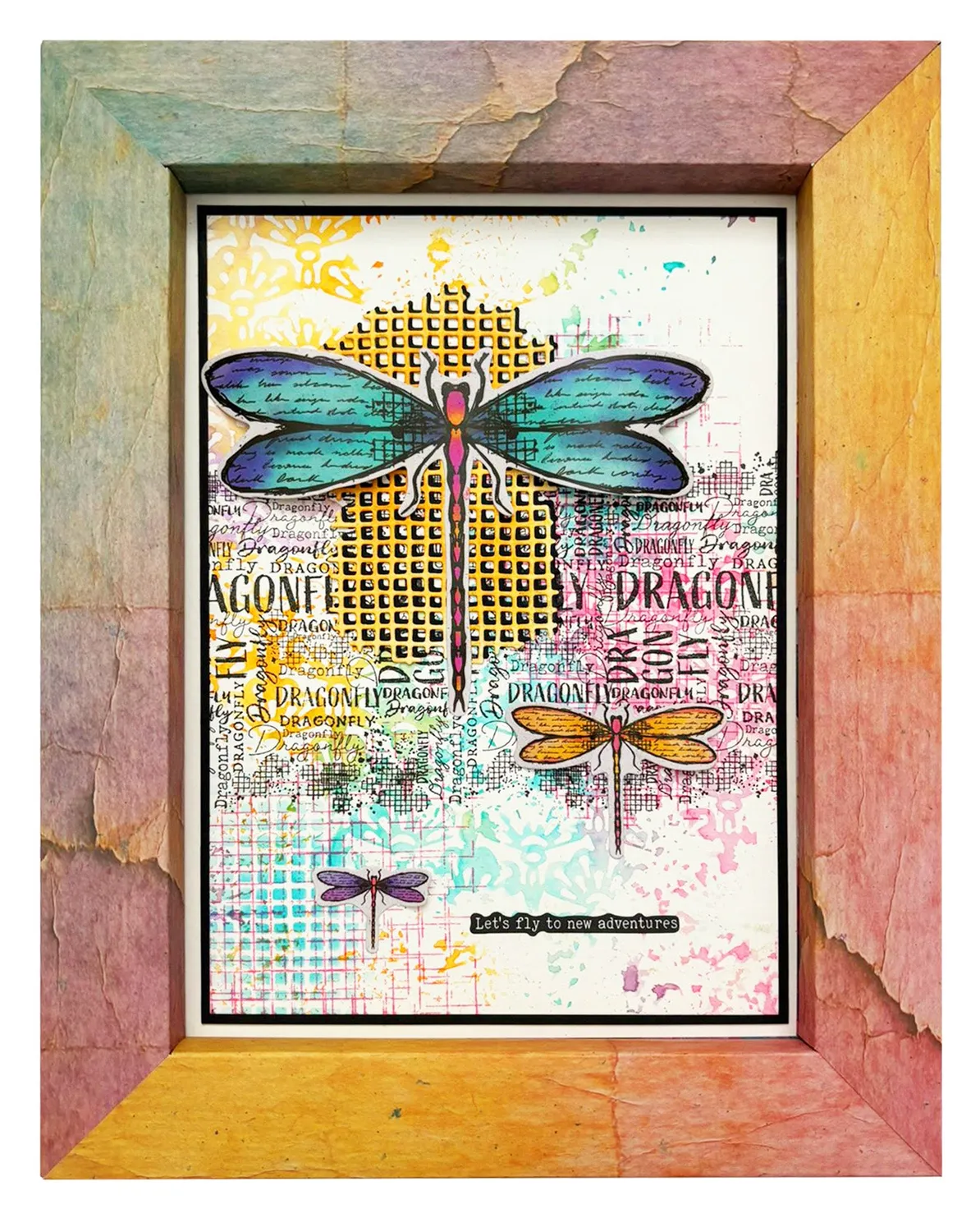 Hazel Eaton Dragonfly Dreams Floral pattern Maske Schablone