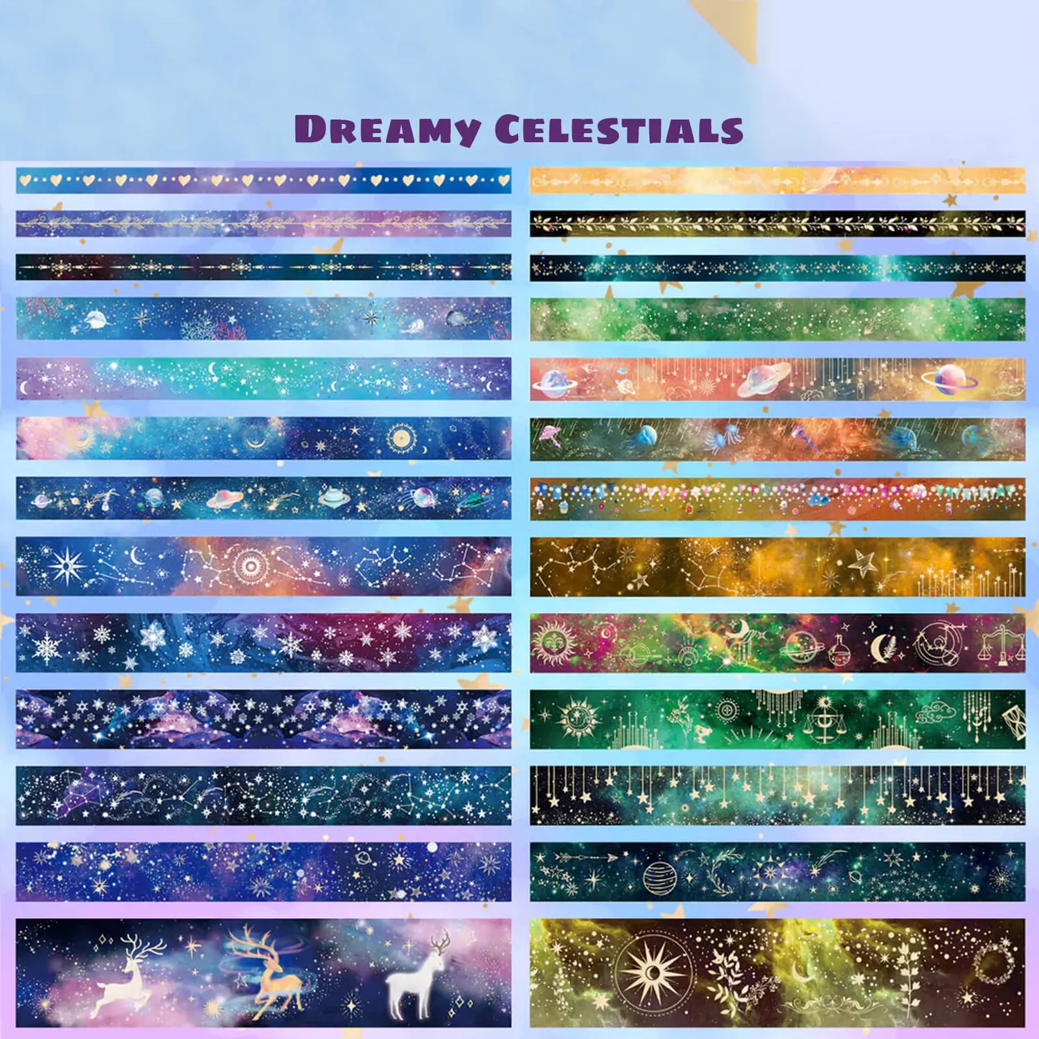 Ieebee Galaxy Washi Tape Set 52 Rollen Sterne Nebel