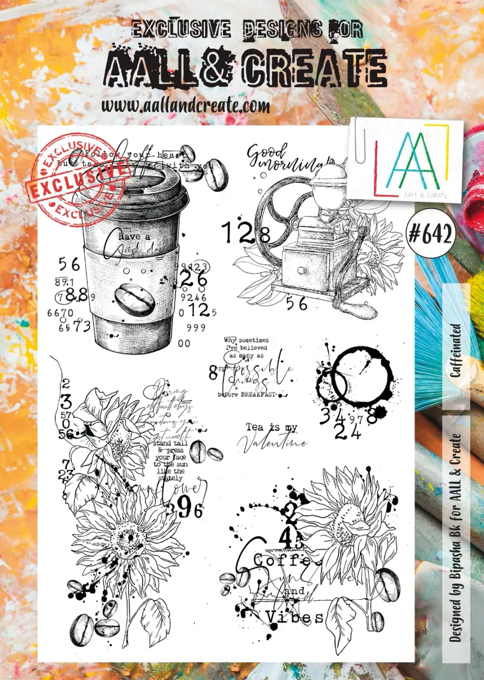 AALL and Create 642 Caffeinated Stempelset A4 klar