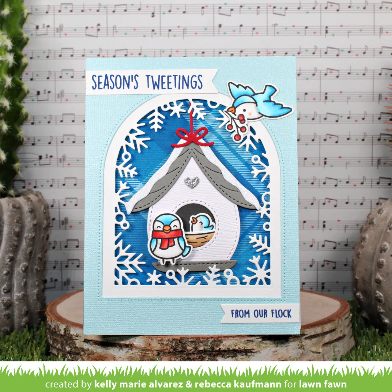 Lawn Fawn Build-A-Birdhouse Christmas Stanzschablone