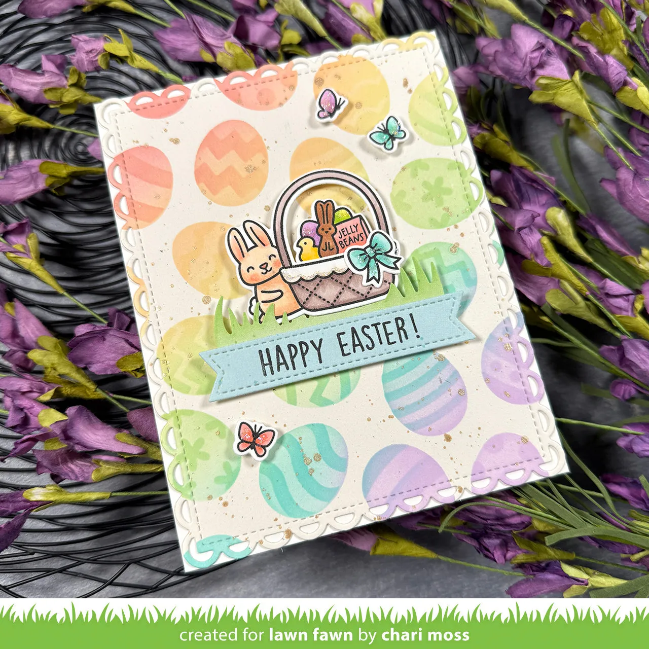 Lawn Fawn Easter Egg Hintergrund Schablonen 2-teilig Ostern