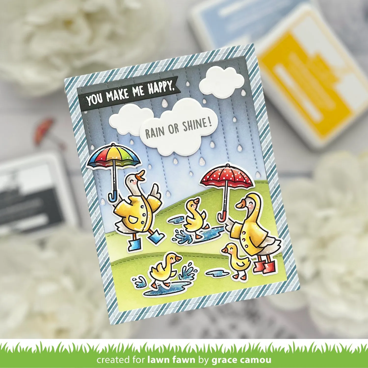 Lawn Fawn Lawn Cuts Rainy Day Backdrop Portrait Stanzschablone