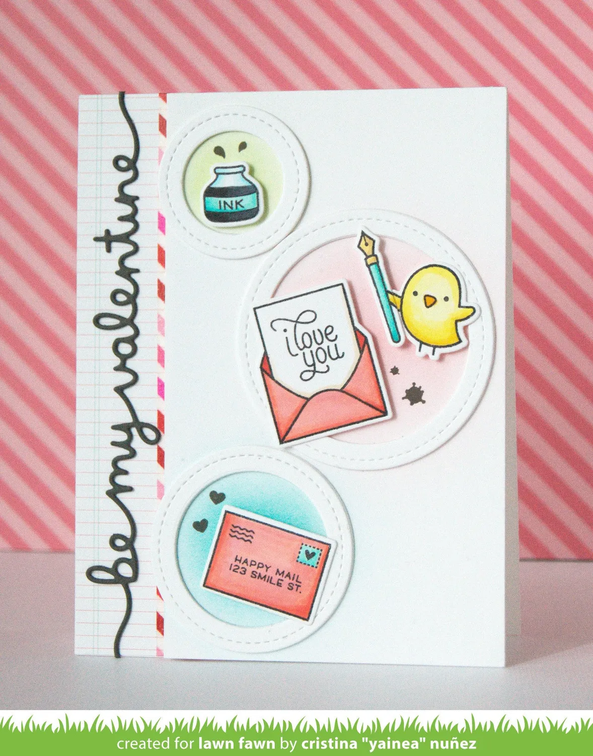 Lawn Fawn Be My Valentine Border Stanze