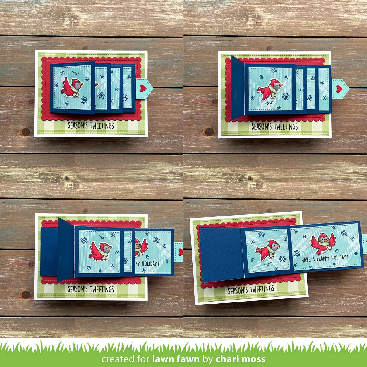 Lawn Fawn Flappy Holiday Clear Stamps Mini Vögel