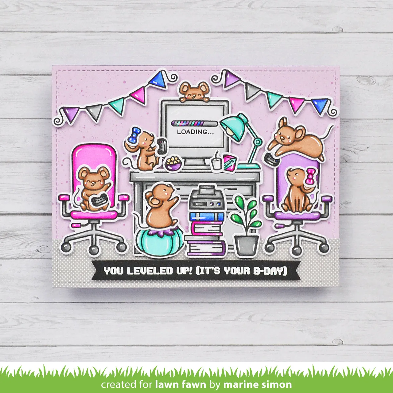 Lawn Fawn Virtual Friends Add-On Stempelset Büro
