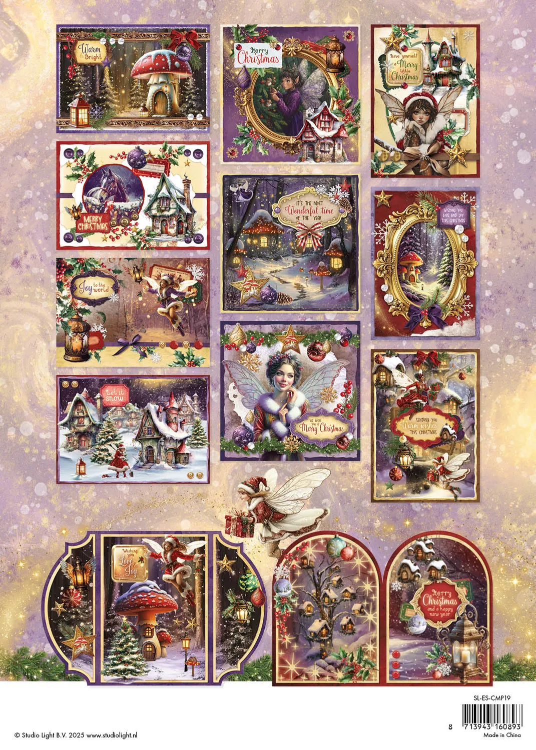 StudioLight Essentials Card Making Pad Fairy Christmas 14 Blatt