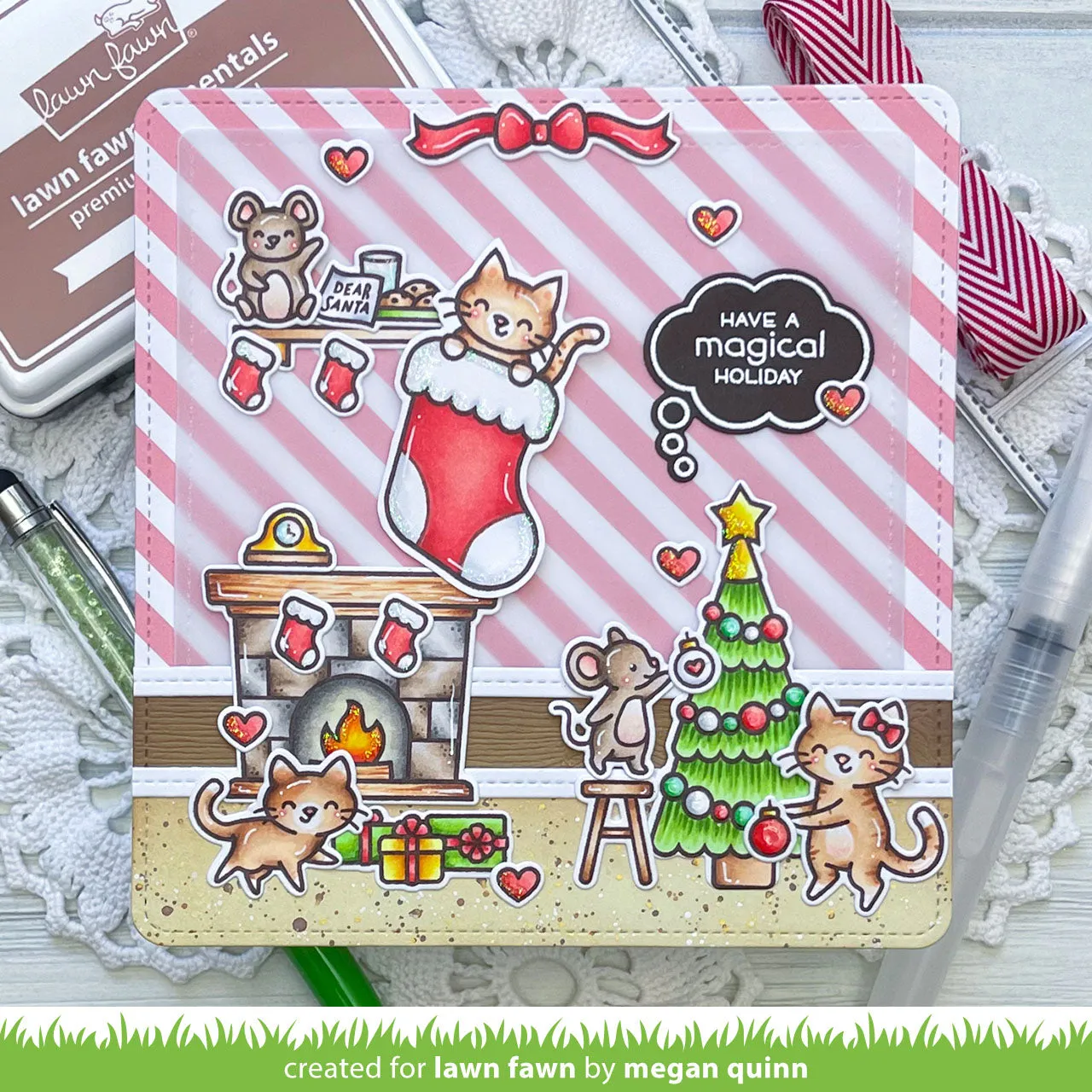 Lawn Fawn Pawsitive Christmas LF2983 Stempelset Tiere
