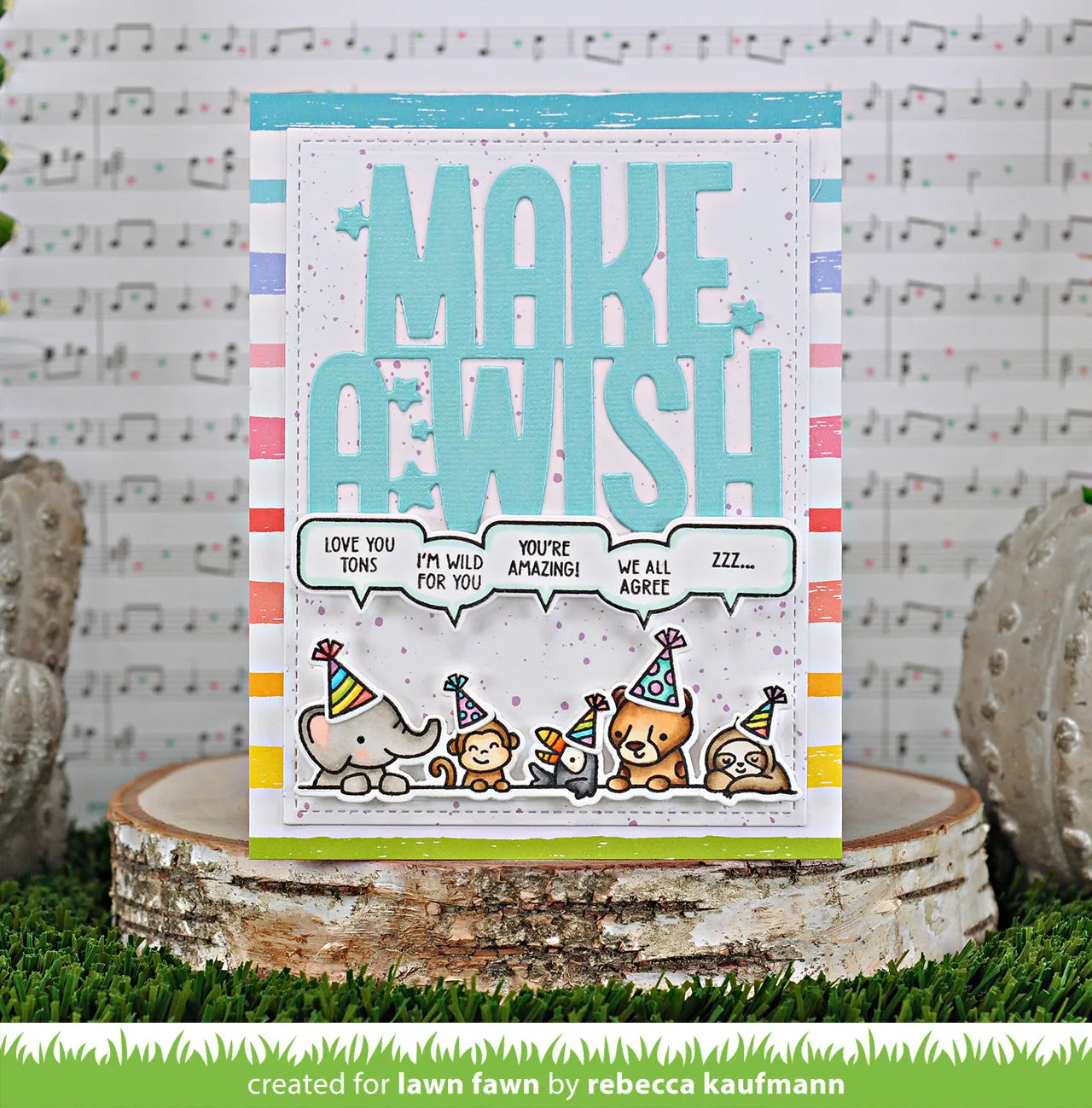 Lawn Fawn Giant Make A Wish Lawn Cuts Stanze Geburtstag