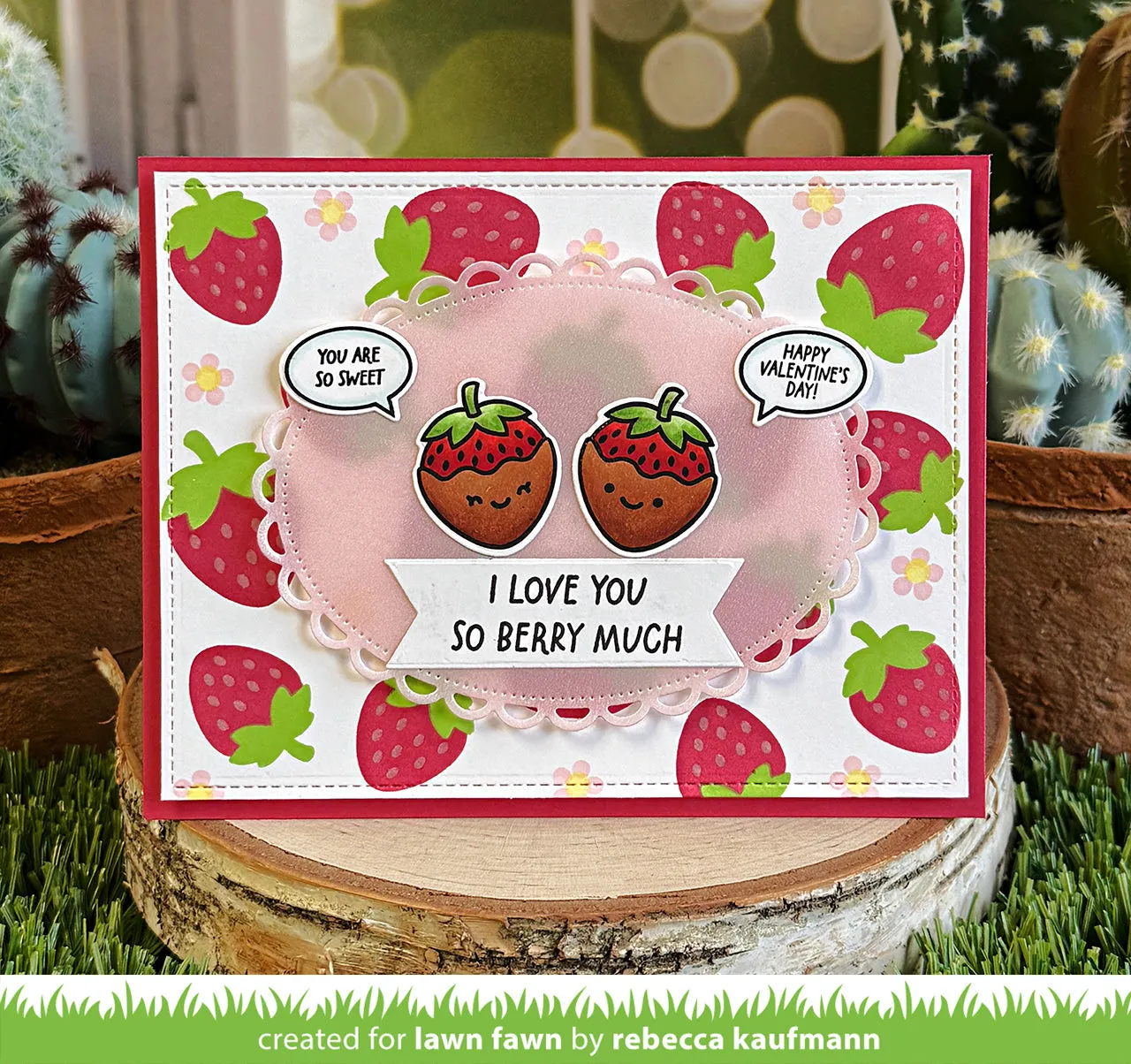 Lawn Fawn Strawberry Fields Schablonen Erdbeere