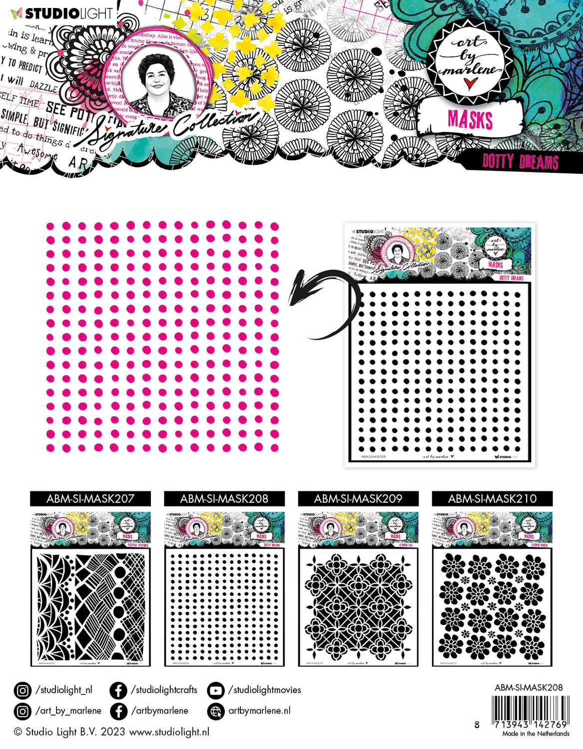Art by Marlene Signature Dotty Dreams Schablone Mask