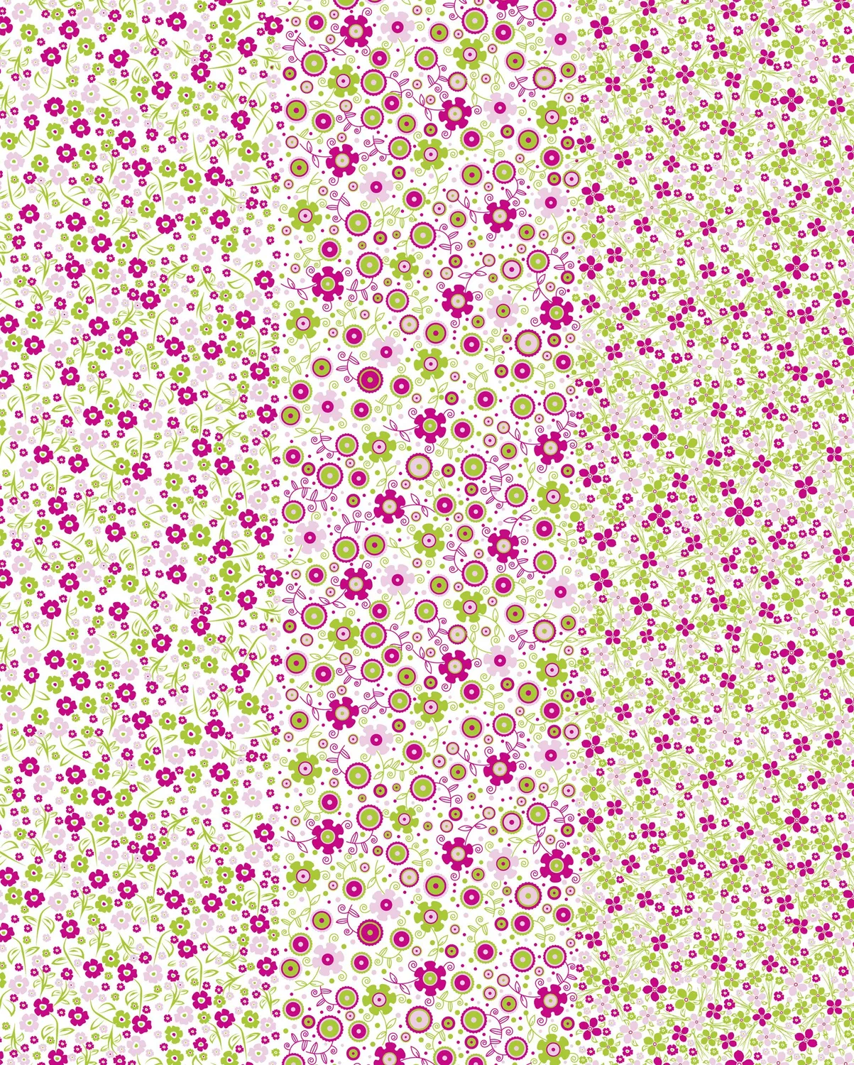 décopatch 571 Papier 20 Blätter rosa-grün Blumen