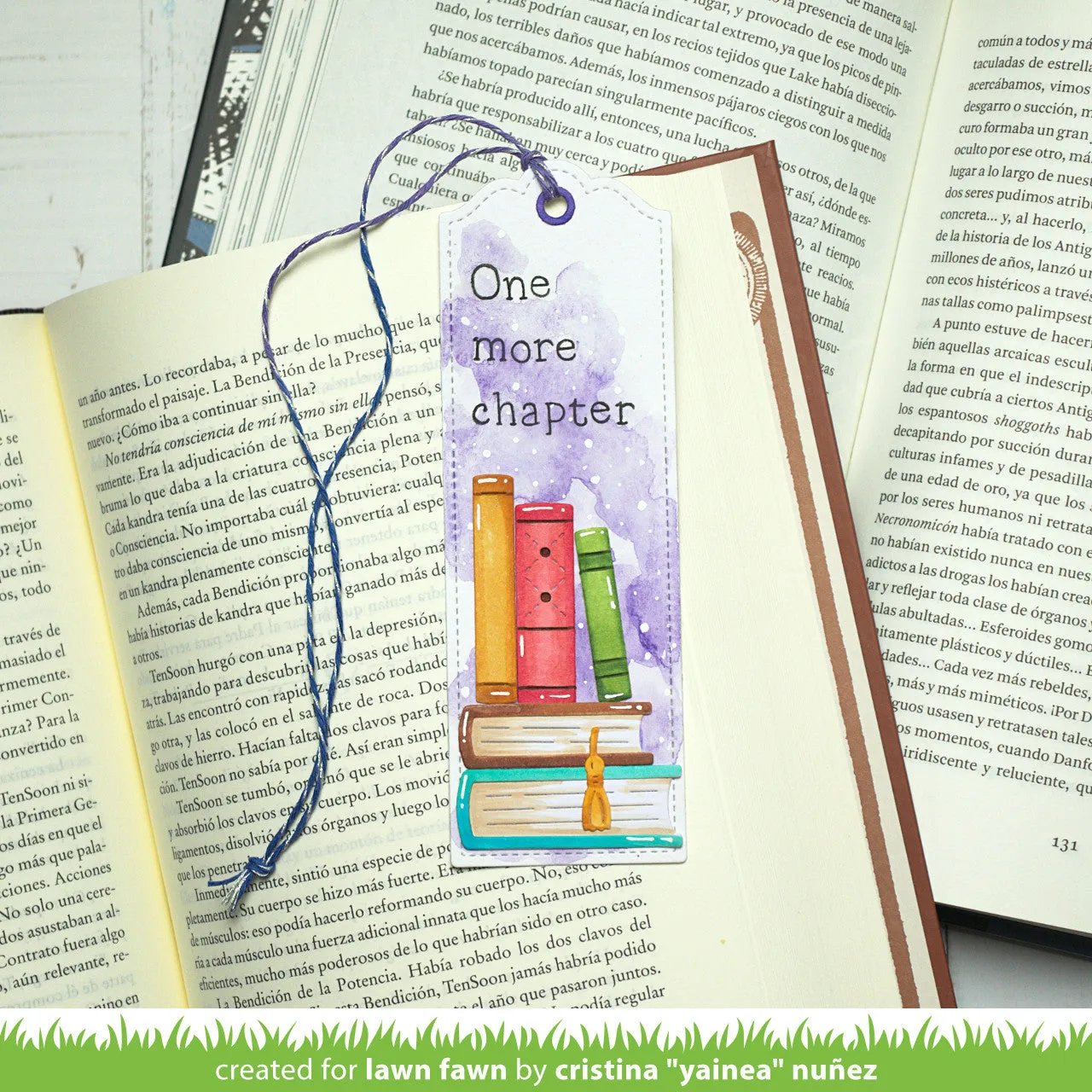 Lawn Fawn Lawn Cuts Stitched Bookmark Stanze Bücherregal
