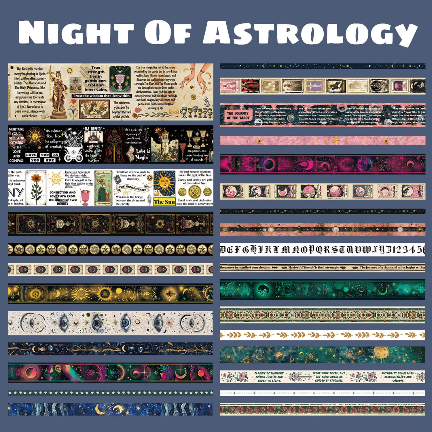 Ieebee Tarot Washi Tape Set 29 Rollen Vintage Astrologie