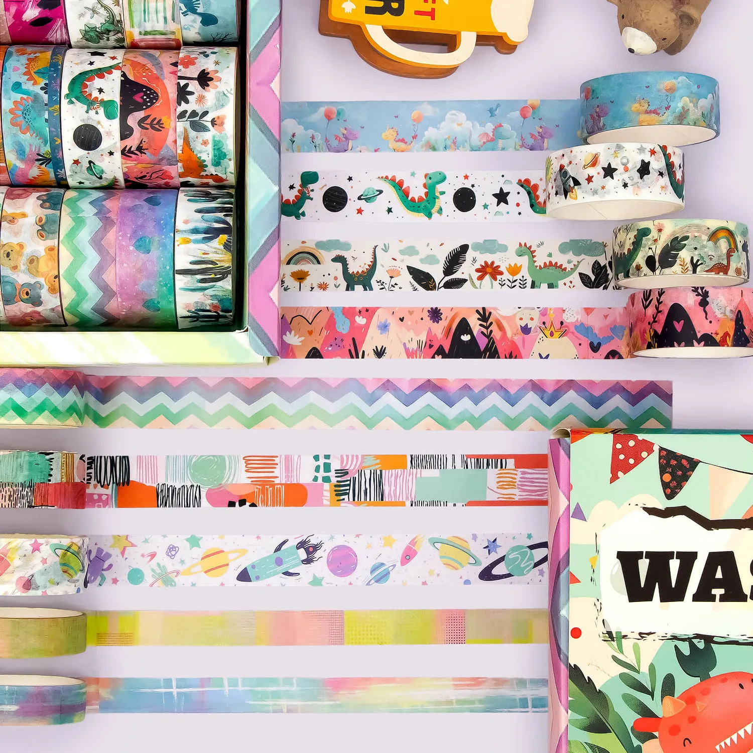 Ieebee Dino Washi Tape Set 27 Rollen Cartoon