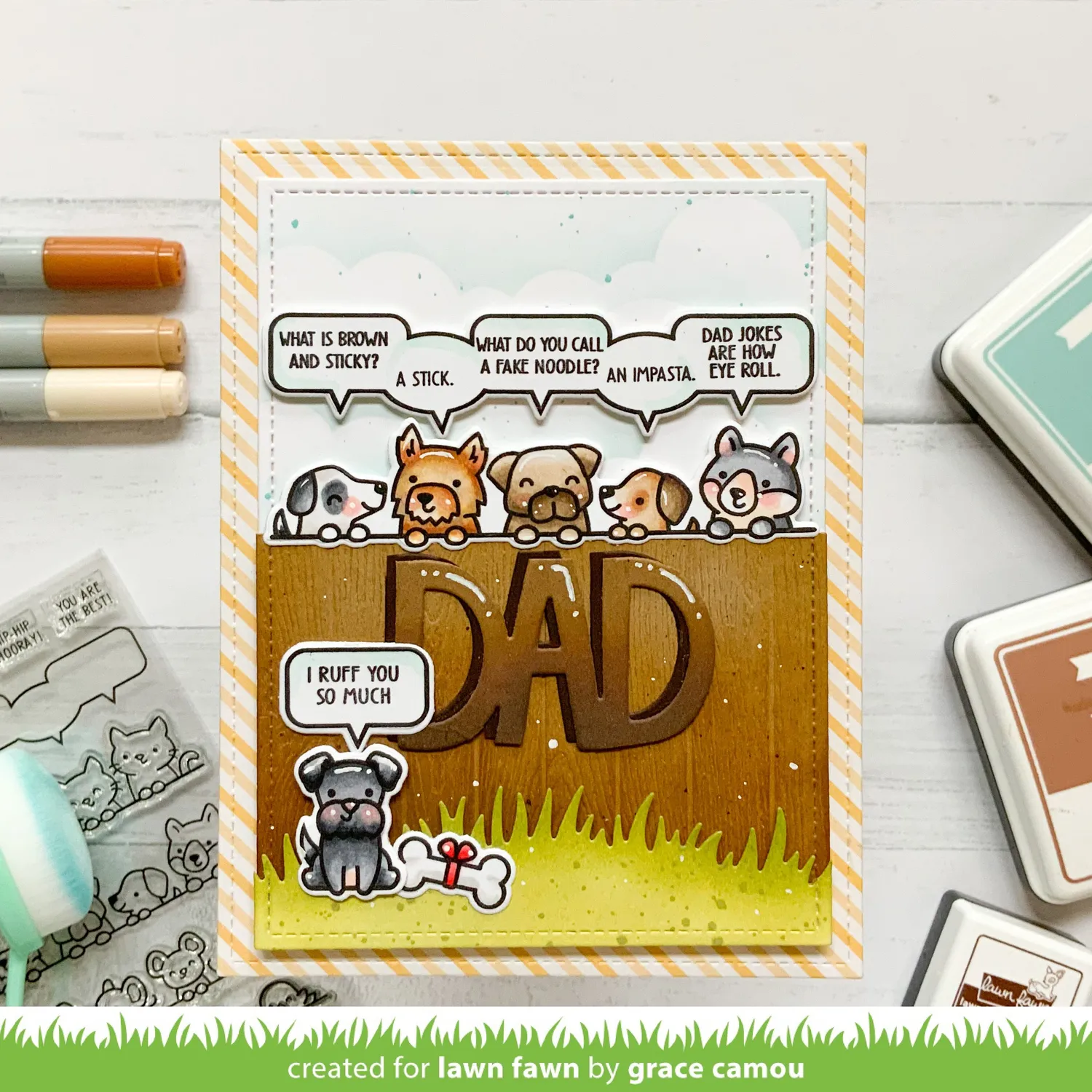 Lawn Fawn Dad Jokes Clear Stamps Vatertag