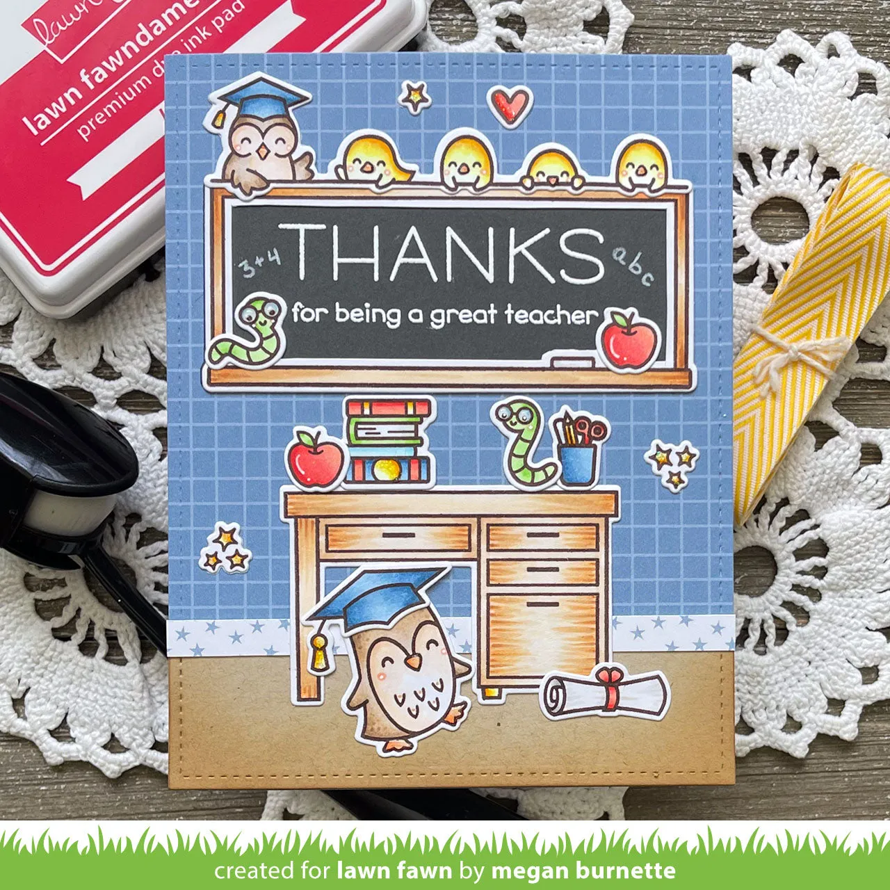 Lawn Fawn Simply Celebrate Teachers Clear Stamps Eulen