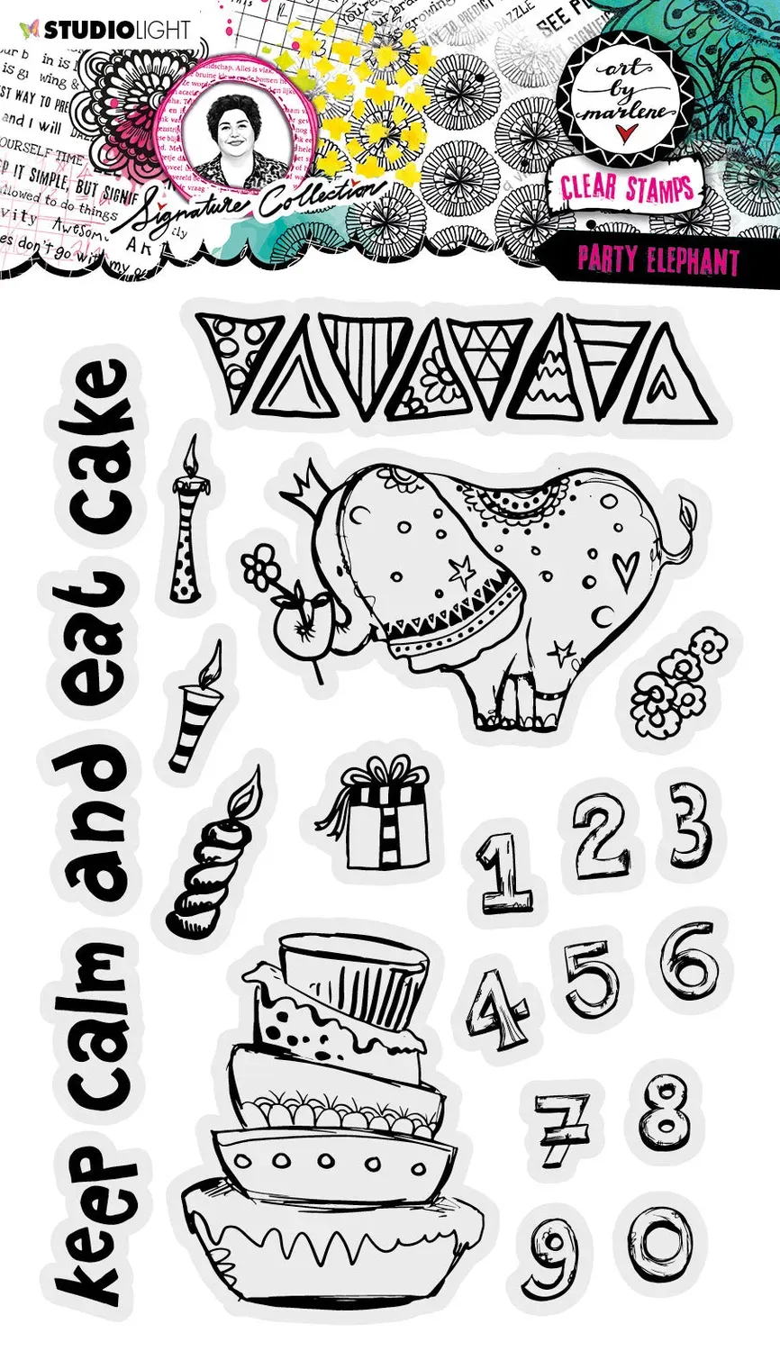 Art by Marlene Signature Party Elephant Clear Stempel
