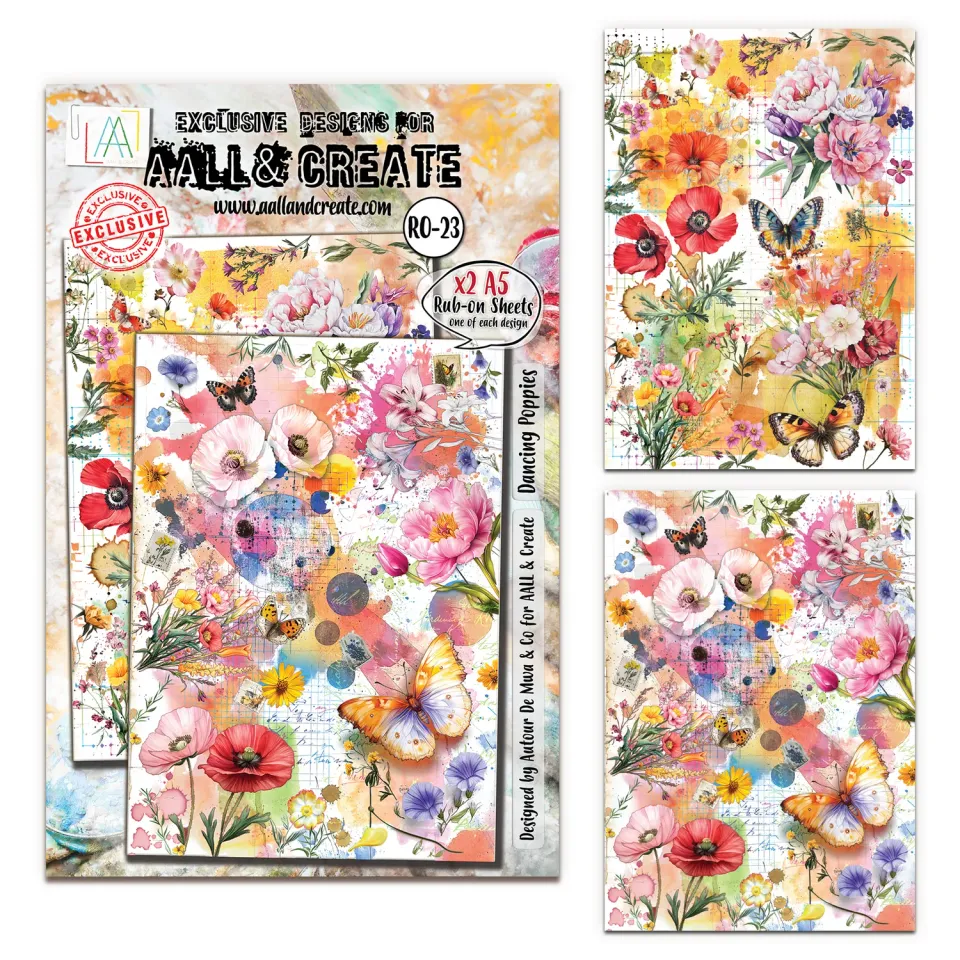 AALL and Create RO-23 Dancing Poppies Rub-Ons A5
