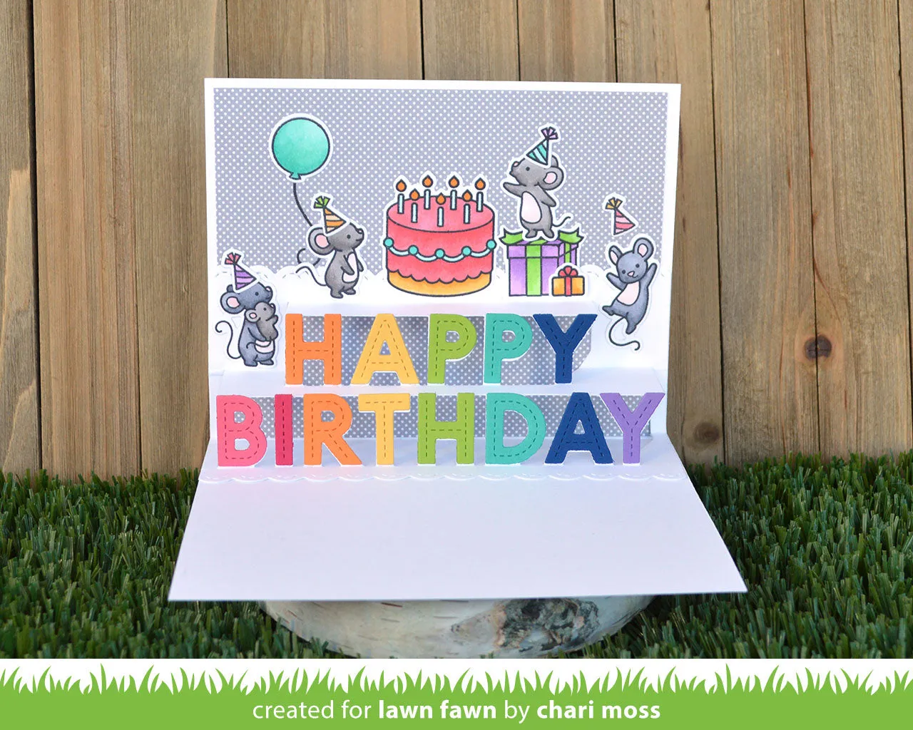 Lawn Fawn Pop-Up Happy Birthday Stanzschablonen