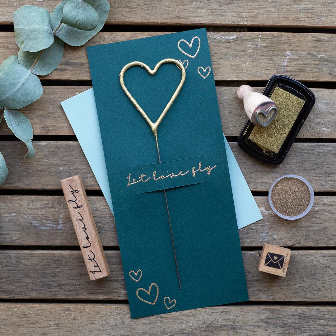 Perlenfischer Let love fly Stempel 11x70 mm Hochzeit