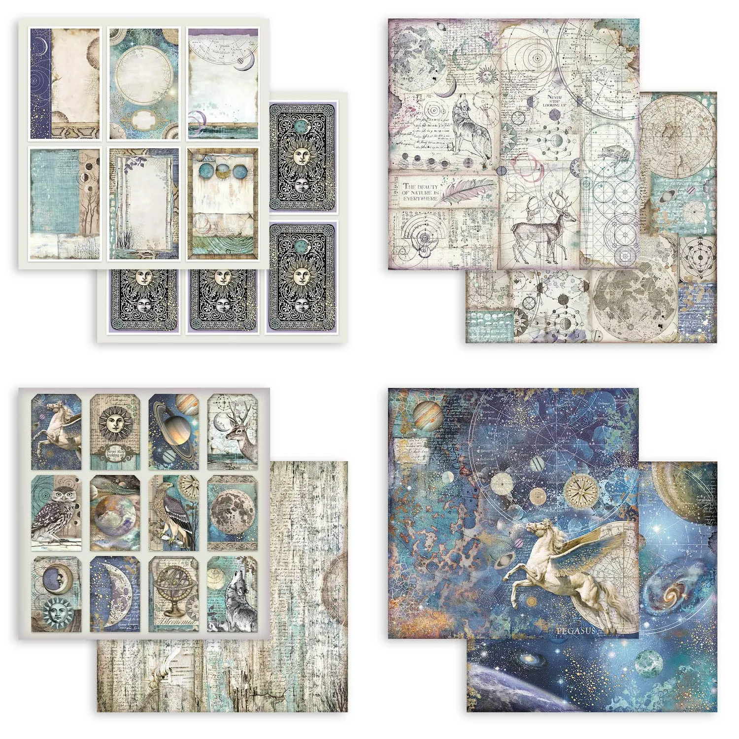 Stamperia Cosmos Scrapbookpapier 20,3x20,3cm 190g doppelseitig