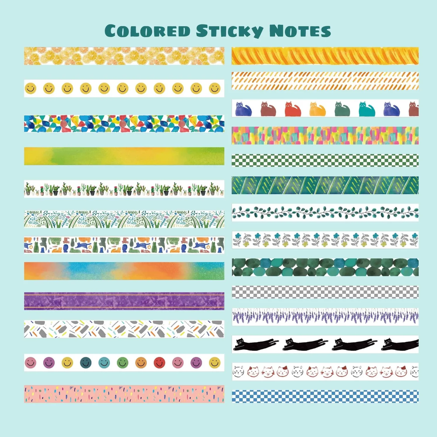 Ieebee Sticky Note Washi Tape Set 36 Rollen beschriftbar