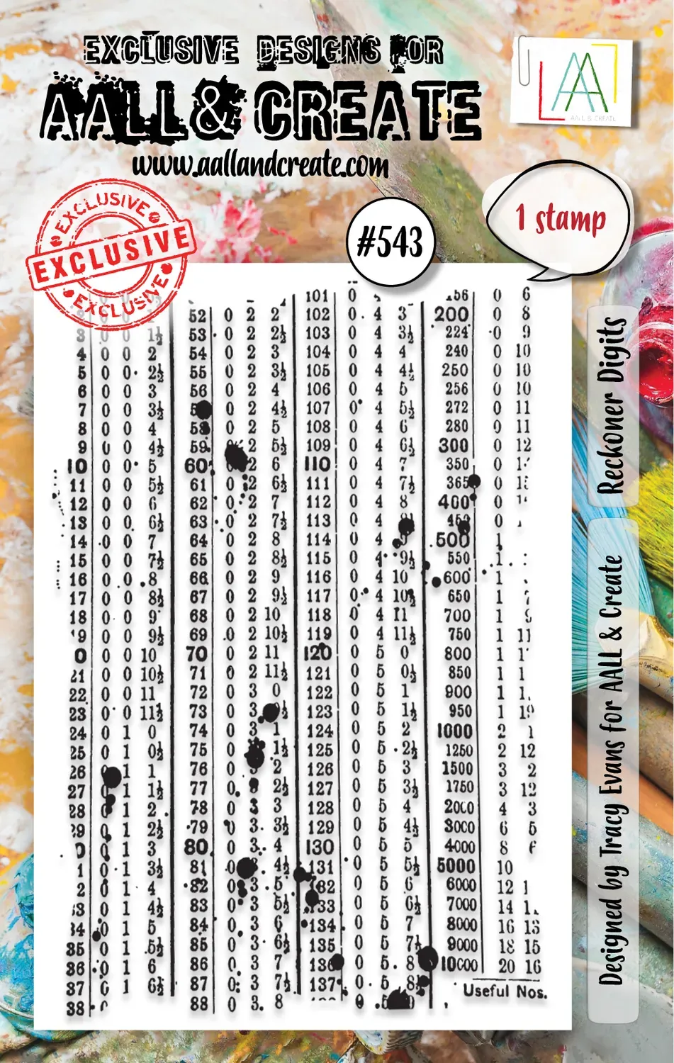 AALL and Create 543 Reckoner Digits Stempelset A7 Zahlen