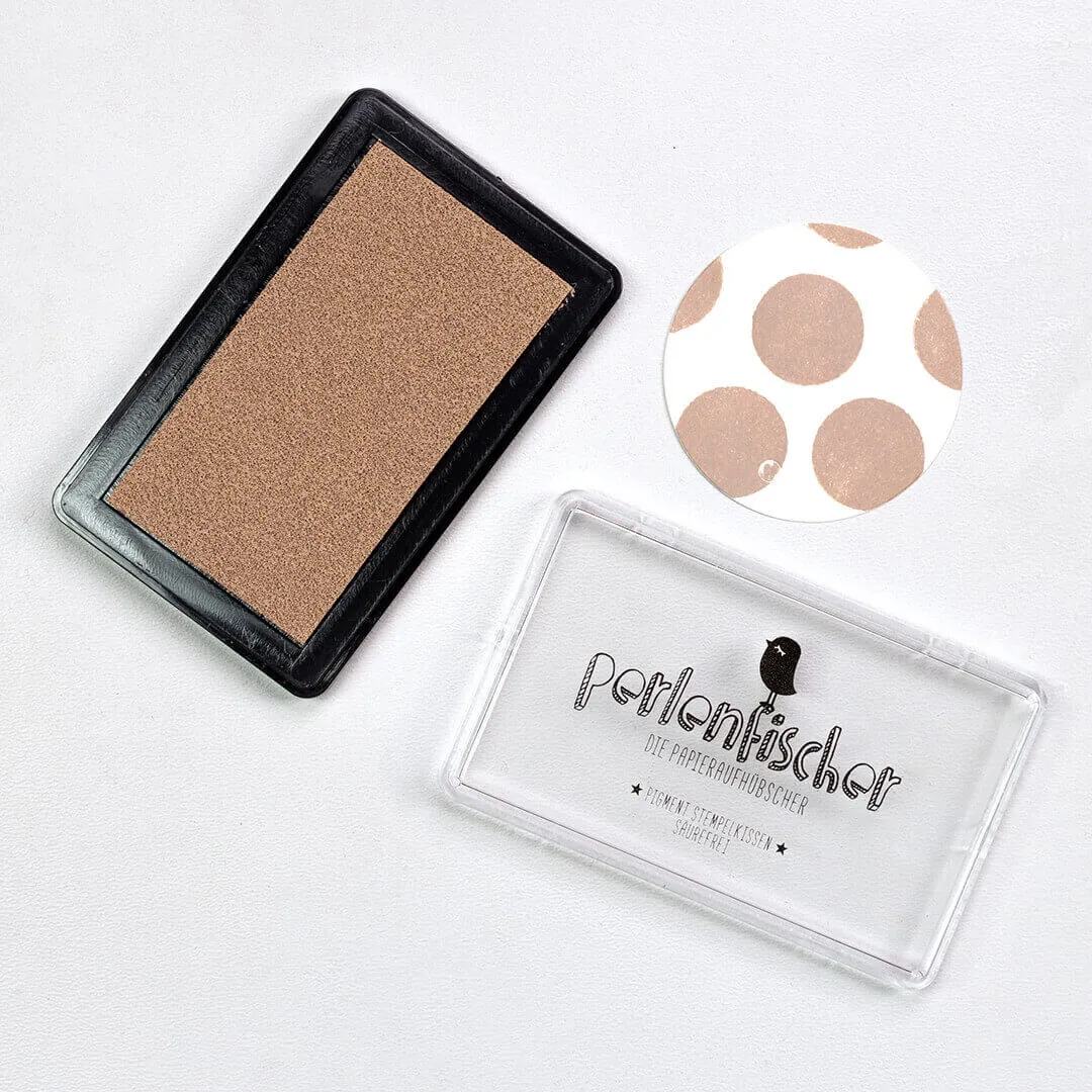 Perlenfischer Stempelkissen Groß Pigmentstempel Beige