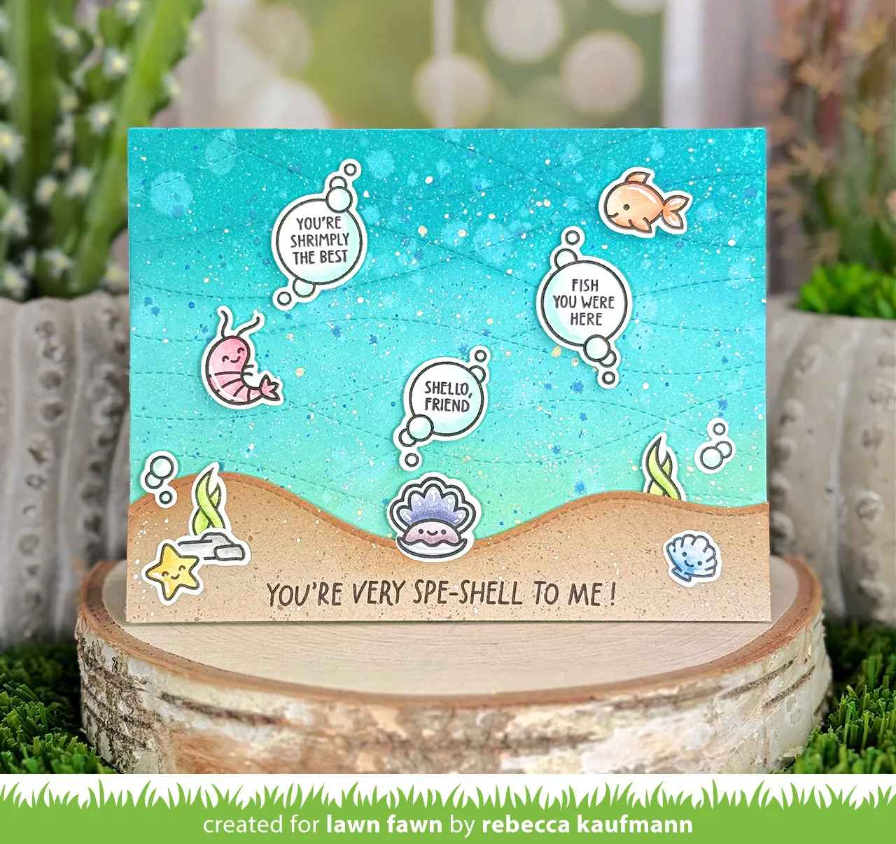 Lawn Fawn Shello Friend Stempelset Meer Sommer