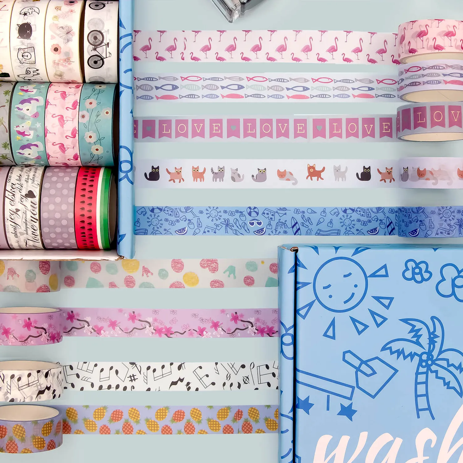 Ieebee Cute Washi Tape Set 40 Rollen 15 mm bunt