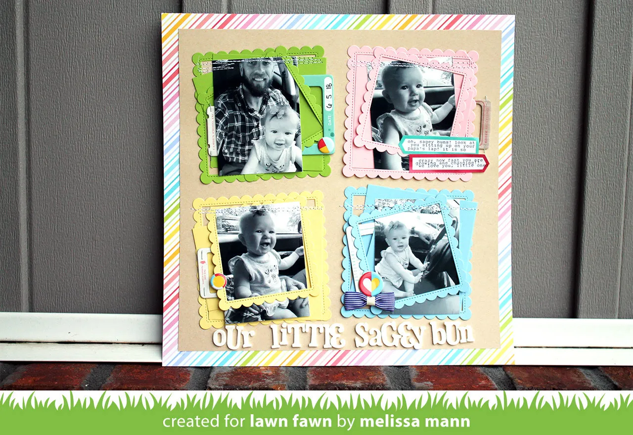 Lawn Fawn Stitched Scalloped Square Frames Stanzen 4-teilig