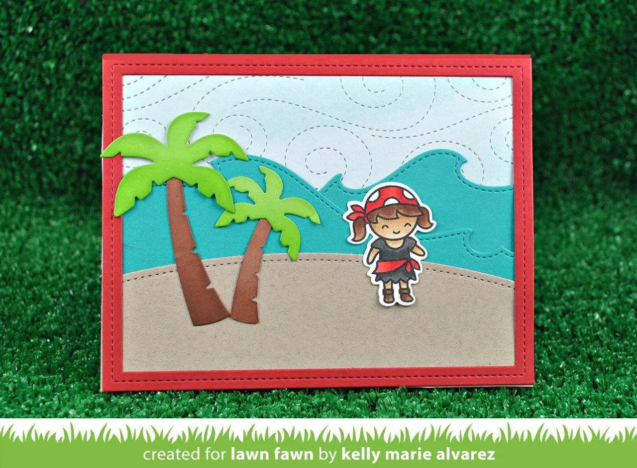 Lawn Fawn Lawn Cuts Stitched Windy Backdrop Stanze