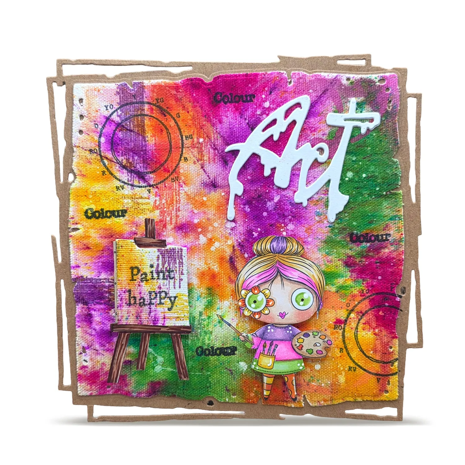 AALL and Create TP-1500 Paint Happy Stempelset A7 4 Motive bunt