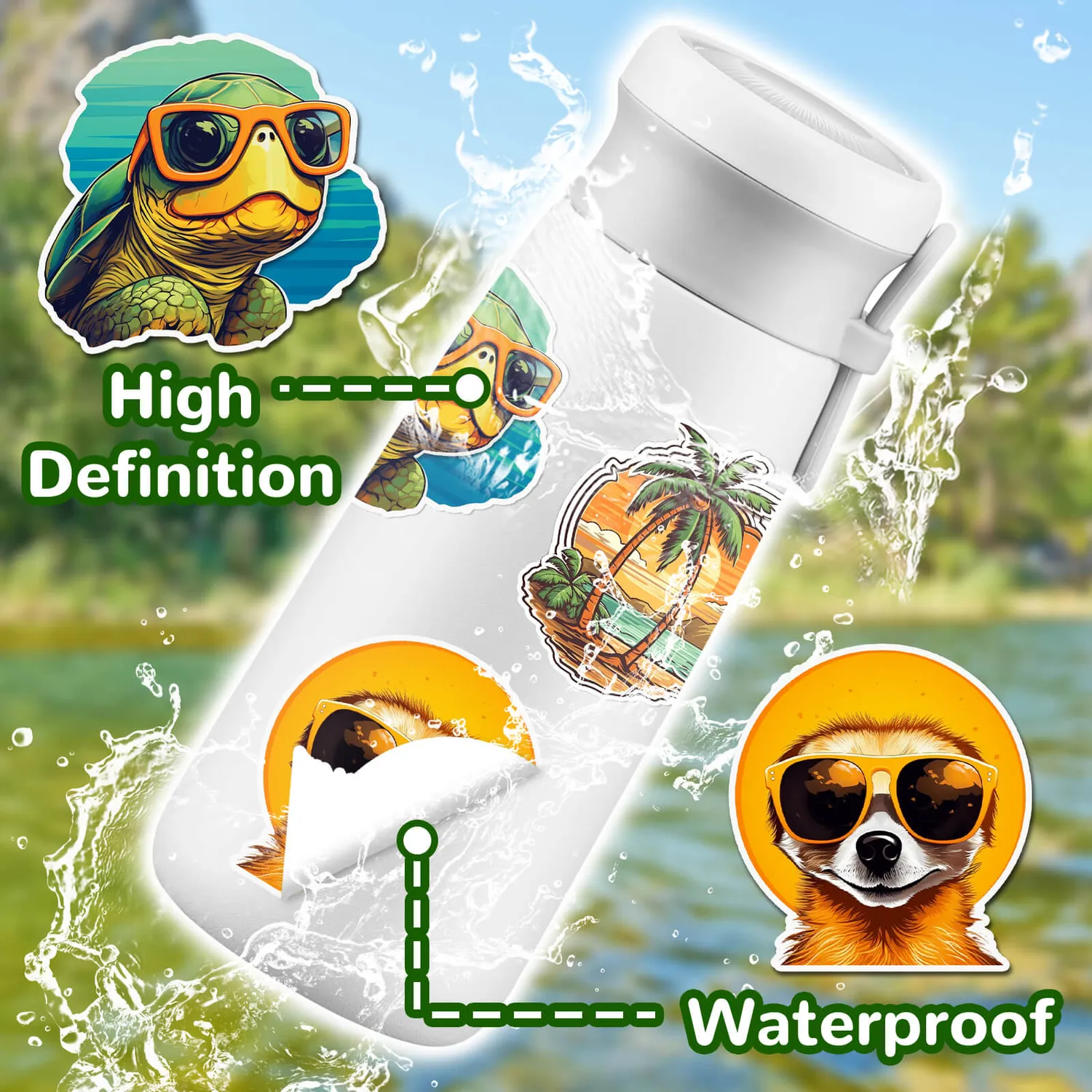 Ieebee Jungle Adventure Sticker Set 160 Stk. wasserfest