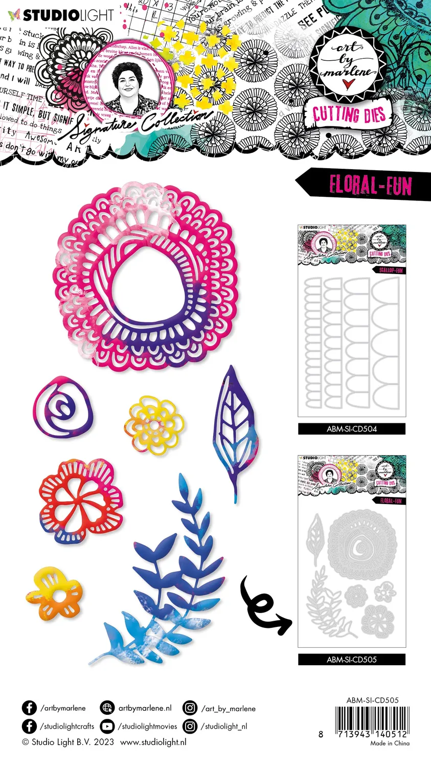Art by Marlene Signature Floral-fun Stanzschablone 139x97